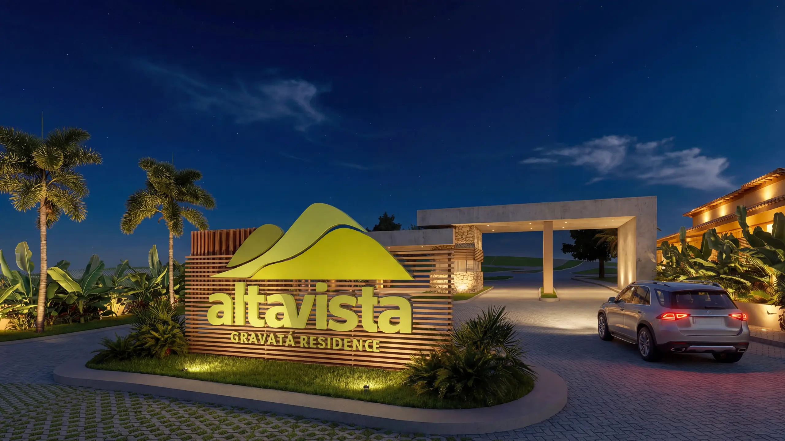 Render noturno da portaria do ALTAVISTA GRAVATÁ RESIDENCE