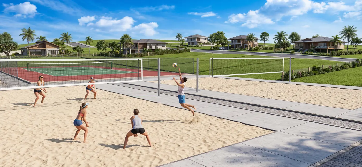 Render das quadras de areia do ALTAVISTA GRAVATÁ RESIDENCE